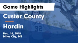 Custer County  vs Hardin  Game Highlights - Dec. 14, 2018