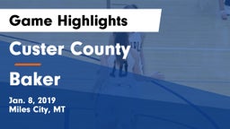 Custer County  vs Baker  Game Highlights - Jan. 8, 2019