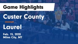 Custer County  vs Laurel  Game Highlights - Feb. 15, 2020