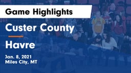 Custer County  vs Havre  Game Highlights - Jan. 8, 2021