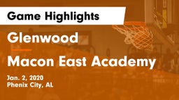 Glenwood  vs Macon East Academy  Game Highlights - Jan. 2, 2020