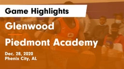 Glenwood  vs Piedmont Academy Game Highlights - Dec. 28, 2020