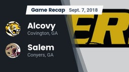 Recap: Alcovy  vs. Salem  2018