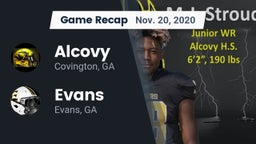 Recap: Alcovy  vs. Evans  2020