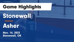 Stonewall  vs Asher  Game Highlights - Nov. 14, 2023