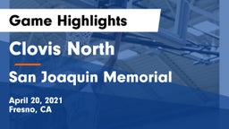 Clovis North  vs San Joaquin Memorial  Game Highlights - April 20, 2021