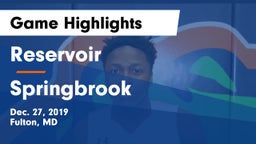 Reservoir  vs Springbrook  Game Highlights - Dec. 27, 2019