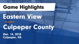 Eastern View  vs Culpeper County Game Highlights - Dec. 14, 2018