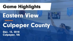 Eastern View  vs Culpeper County Game Highlights - Dec. 13, 2018