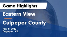 Eastern View  vs Culpeper County  Game Highlights - Jan. 9, 2020