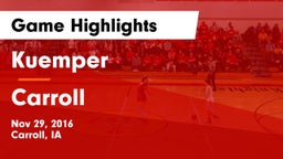 Kuemper  vs Carroll  Game Highlights - Nov 29, 2016