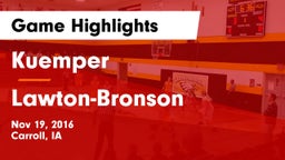 Kuemper  vs Lawton-Bronson  Game Highlights - Nov 19, 2016