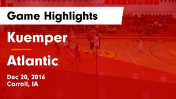 Kuemper  vs Atlantic  Game Highlights - Dec 20, 2016