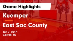 Kuemper  vs East Sac County  Game Highlights - Jan 7, 2017