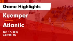 Kuemper  vs Atlantic  Game Highlights - Jan 17, 2017