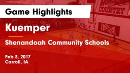 Kuemper  vs Shenandoah Community Schools Game Highlights - Feb 3, 2017