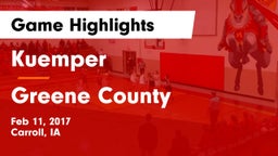 Kuemper  vs Greene County  Game Highlights - Feb 11, 2017