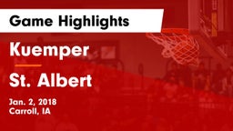 Kuemper  vs St. Albert  Game Highlights - Jan. 2, 2018
