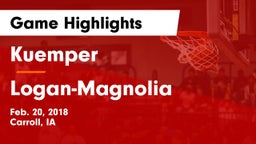 Kuemper  vs Logan-Magnolia  Game Highlights - Feb. 20, 2018