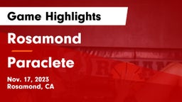 Rosamond  vs Paraclete  Game Highlights - Nov. 17, 2023