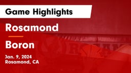 Rosamond  vs Boron  Game Highlights - Jan. 9, 2024