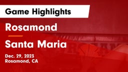 Rosamond  vs Santa Maria  Game Highlights - Dec. 29, 2023
