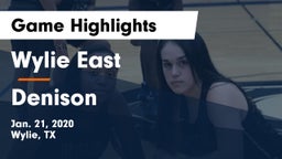 Wylie East  vs Denison  Game Highlights - Jan. 21, 2020