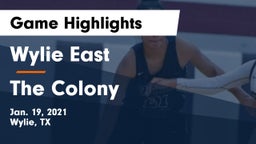Wylie East  vs The Colony  Game Highlights - Jan. 19, 2021
