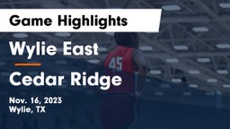 Wylie East  vs Cedar Ridge  Game Highlights - Nov. 16, 2023