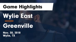Wylie East  vs Greenville  Game Highlights - Nov. 30, 2018