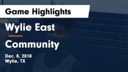 Wylie East  vs Community  Game Highlights - Dec. 8, 2018