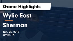 Wylie East  vs Sherman  Game Highlights - Jan. 25, 2019