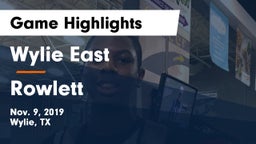 Wylie East  vs Rowlett  Game Highlights - Nov. 9, 2019