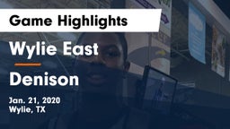 Wylie East  vs Denison  Game Highlights - Jan. 21, 2020