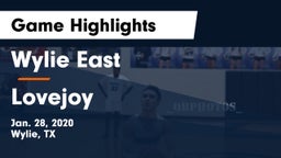 Wylie East  vs Lovejoy  Game Highlights - Jan. 28, 2020