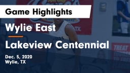 Wylie East  vs Lakeview Centennial  Game Highlights - Dec. 5, 2020