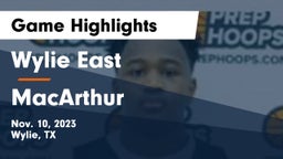 Wylie East  vs MacArthur  Game Highlights - Nov. 10, 2023