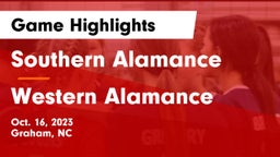 Southern Alamance  vs Western Alamance  Game Highlights - Oct. 16, 2023