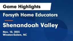 Forsyth Home Educators vs Shenandoah Valley Game Highlights - Nov. 10, 2023