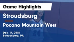 Stroudsburg  vs Pocono Mountain West  Game Highlights - Dec. 14, 2018