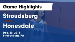 Stroudsburg  vs Honesdale Game Highlights - Dec. 20, 2018