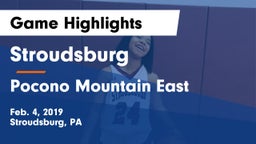 Stroudsburg  vs Pocono Mountain East  Game Highlights - Feb. 4, 2019