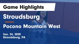 Stroudsburg  vs Pocono Mountain West  Game Highlights - Jan. 24, 2020