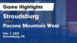 Stroudsburg  vs Pocono Mountain West  Game Highlights - Feb. 7, 2020