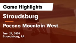 Stroudsburg  vs Pocono Mountain West  Game Highlights - Jan. 24, 2020