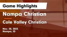 Nampa Christian  vs Cole Valley Christian  Game Highlights - Nov. 28, 2023