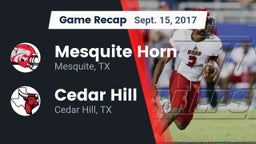 Recap: Mesquite Horn  vs. Cedar Hill  2017