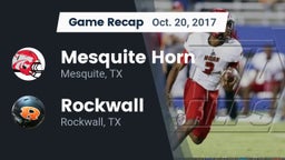 Recap: Mesquite Horn  vs. Rockwall  2017