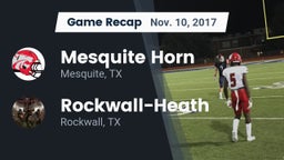 Recap: Mesquite Horn  vs. Rockwall-Heath  2017