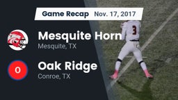 Recap: Mesquite Horn  vs. Oak Ridge  2017